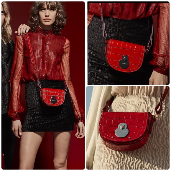 Longchamp Bags Longchamp Cavalcade Croc Embossed Crossbody Bag